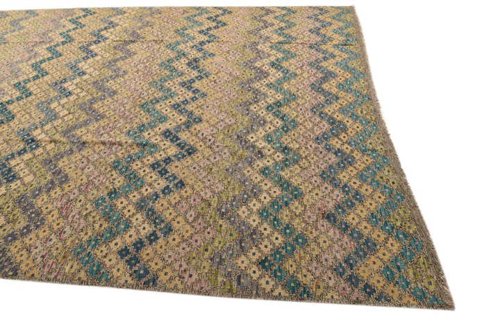 8' 7 x 11' 3 Hand Woven Kilim Modern Wool Rug