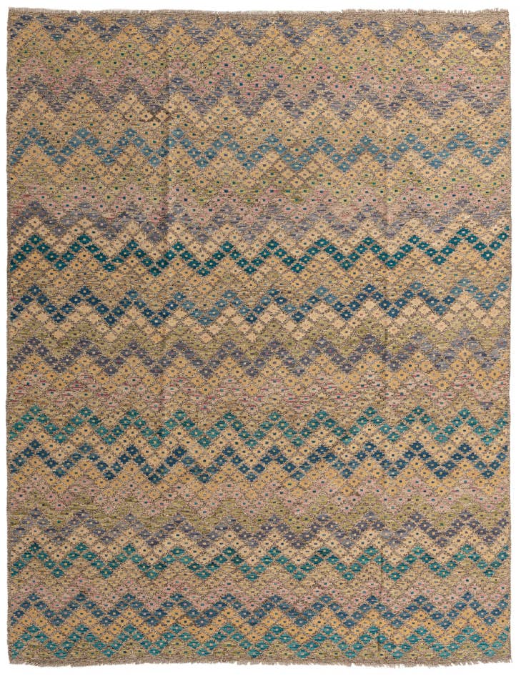 Detail image of 8' 7 x 11' 3 Hand Woven Kilim Modern Wool Rug