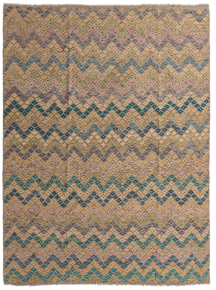 8' 7 x 11' 3 Hand Woven Kilim Modern Wool Rug