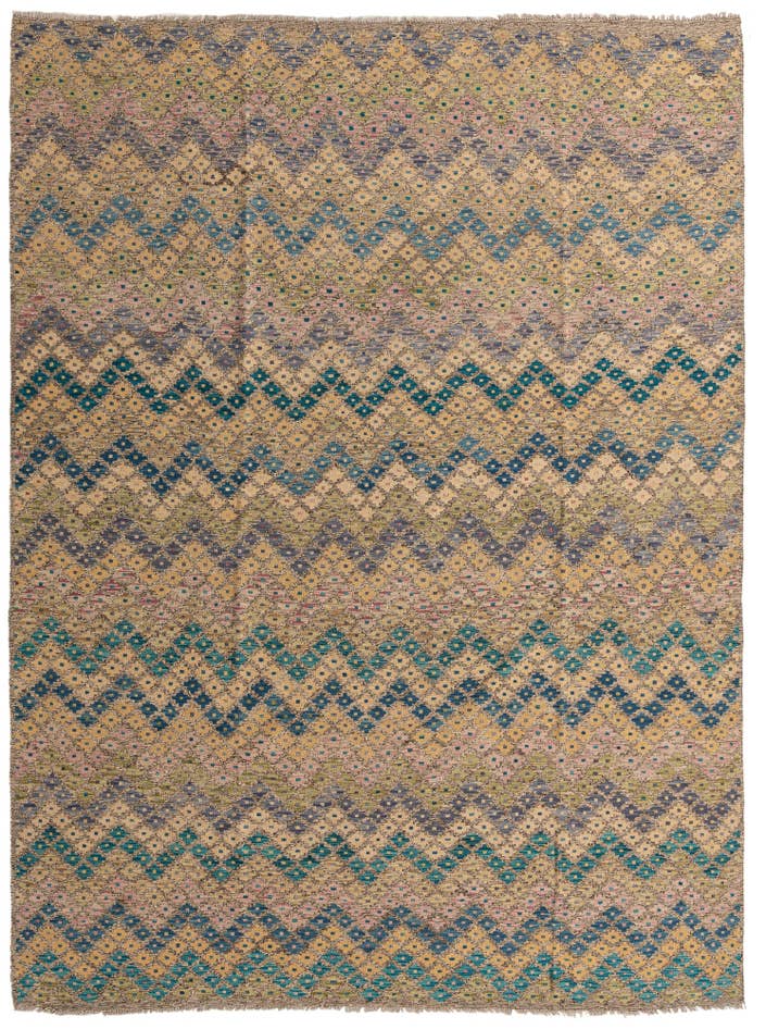 Detail image of 8' 7 x 11' 3 Hand Woven Kilim Modern Wool Rug