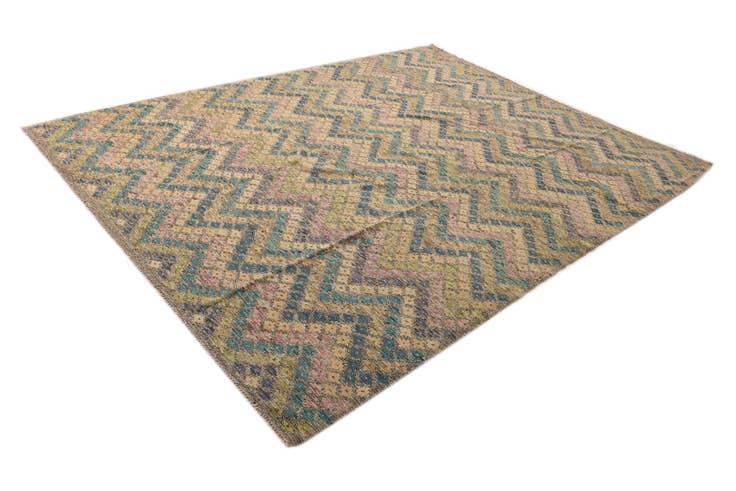 Detail image of 8' 9 x 11' 1 Hand Woven Kilim Modern Wool Rug