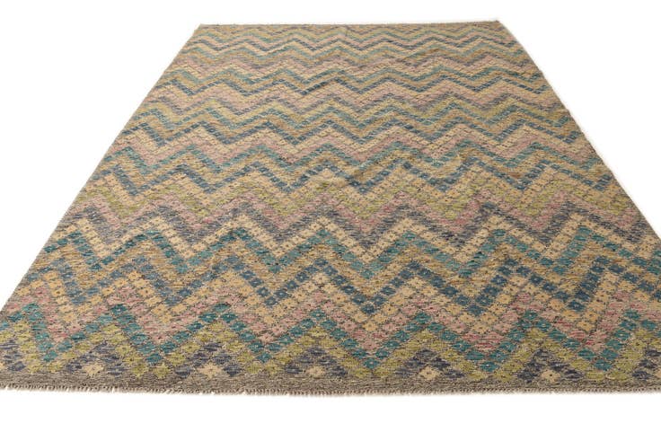 Detail image of 8' 9 x 11' 1 Hand Woven Kilim Modern Wool Rug