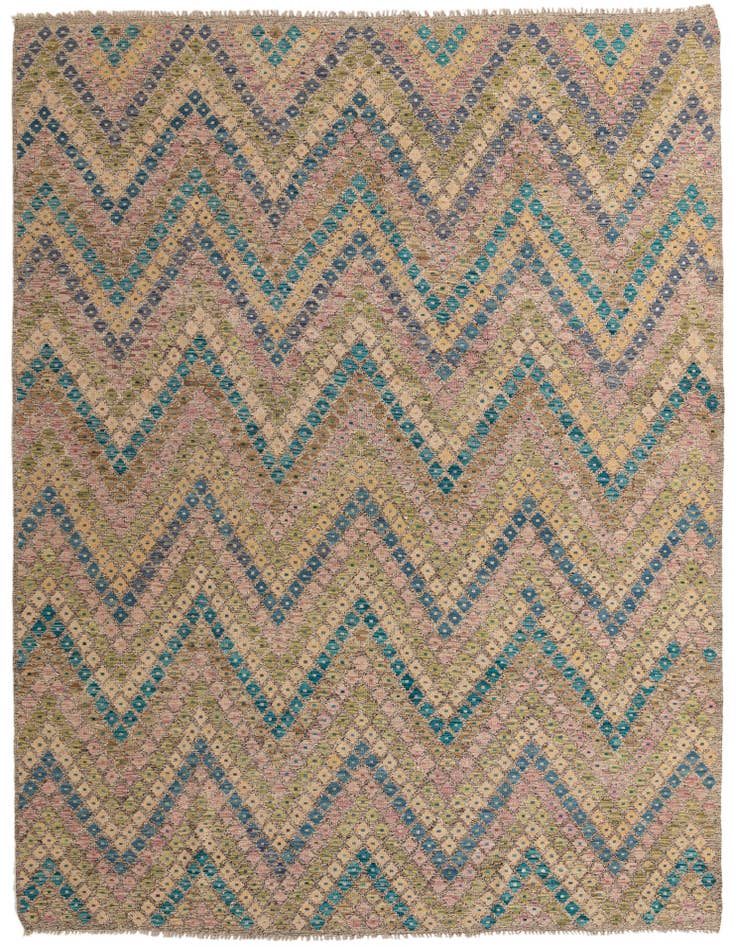 Detail image of 8' 9 x 11' 5 Hand Woven Kilim Modern Wool Rug