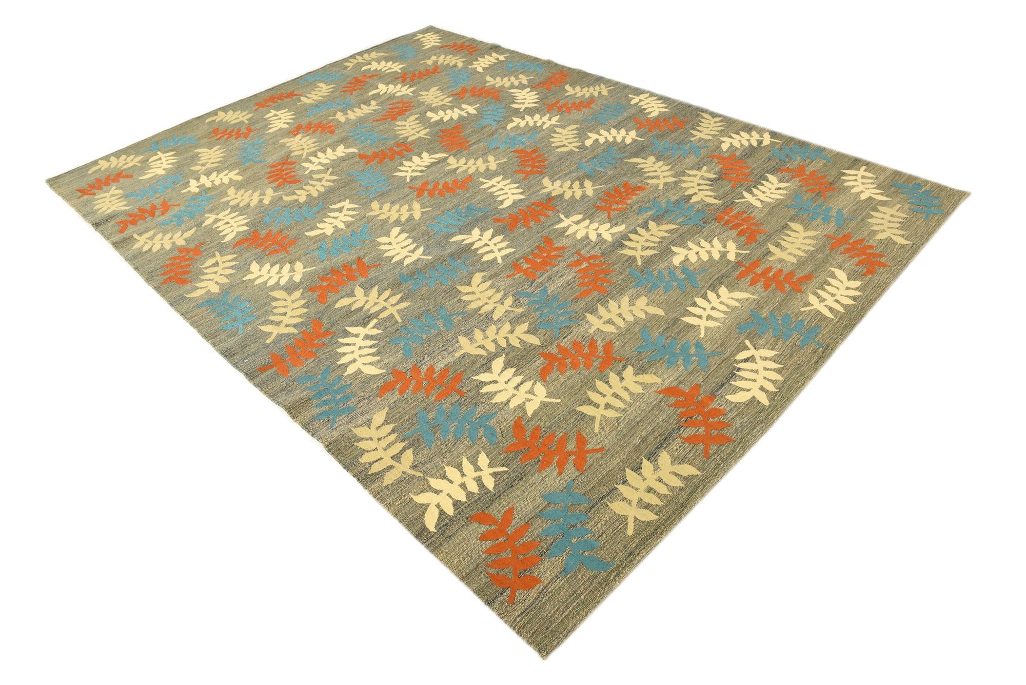 7' 2 x 9' 9 Hand Woven Kilim Modern Rug