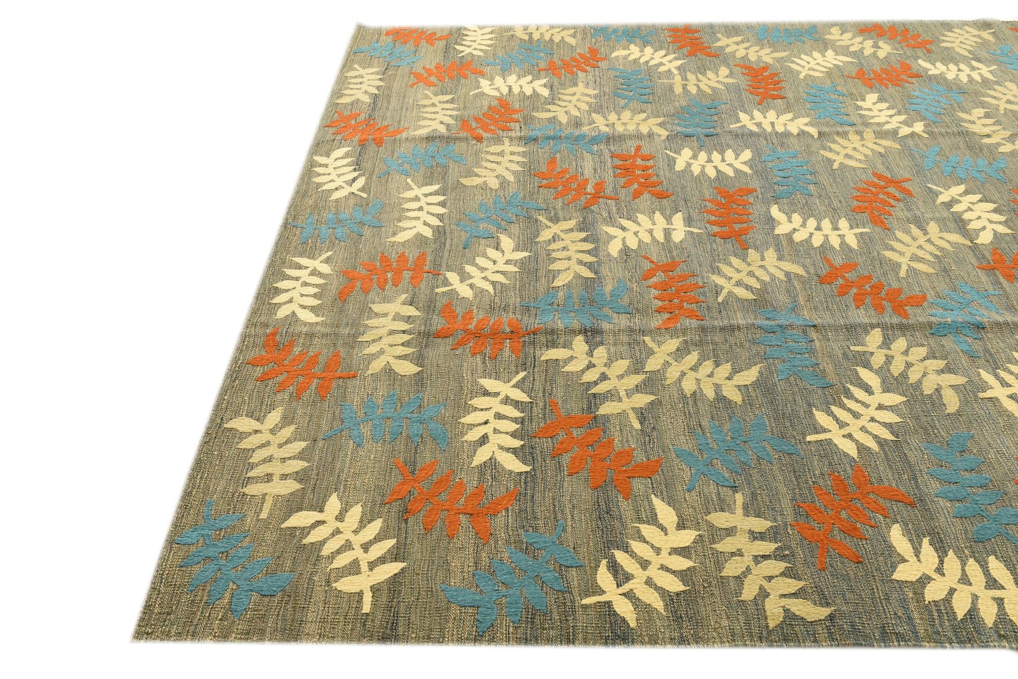 7' 2 x 9' 9 Hand Woven Kilim Modern Rug