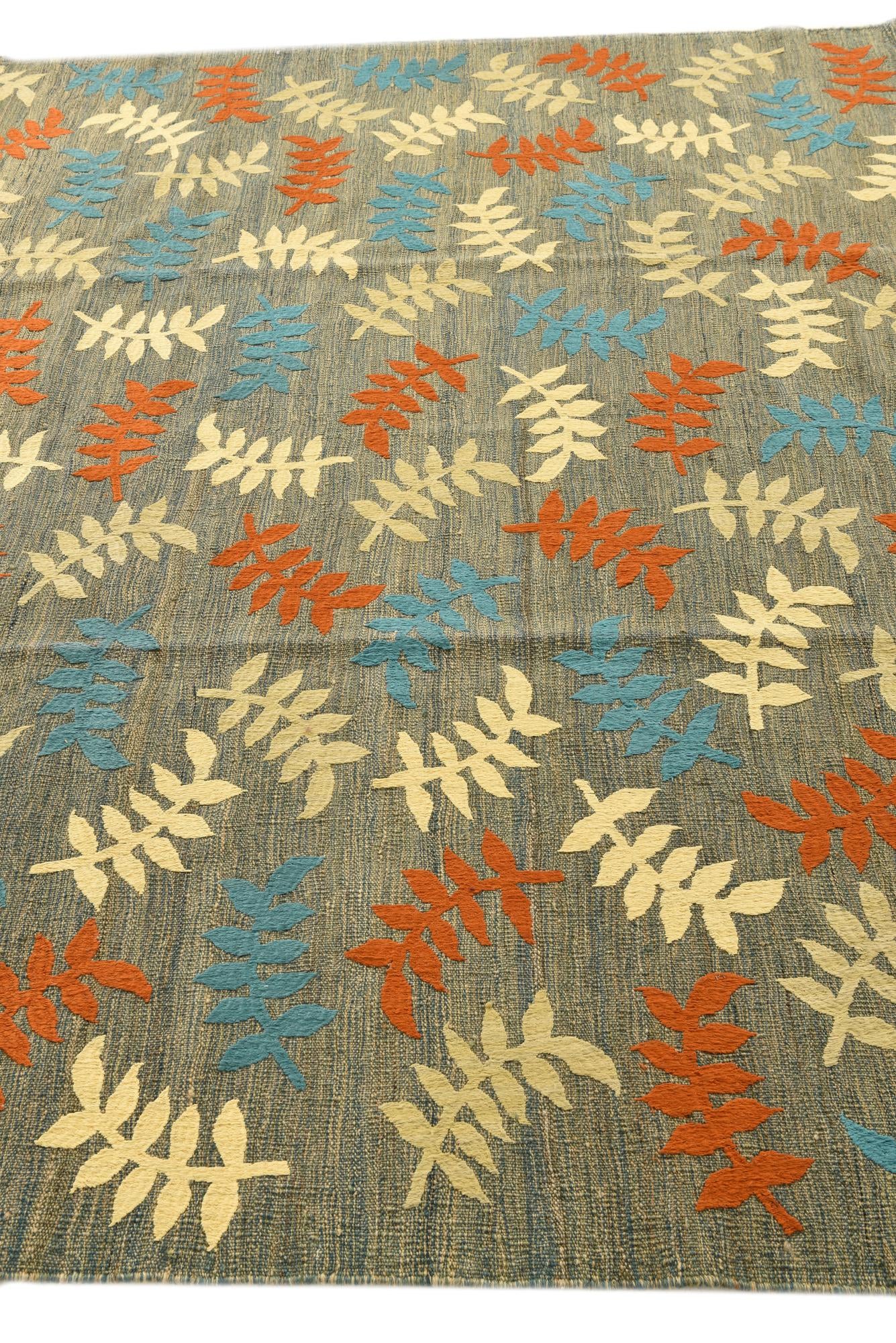 7' 2 x 9' 9 Hand Woven Kilim Modern Rug