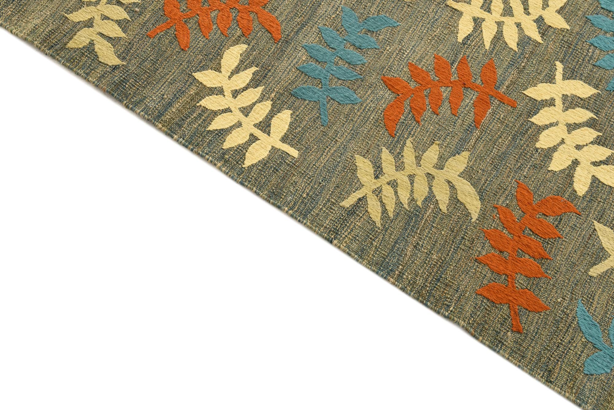 7' 2 x 9' 9 Hand Woven Kilim Modern Rug