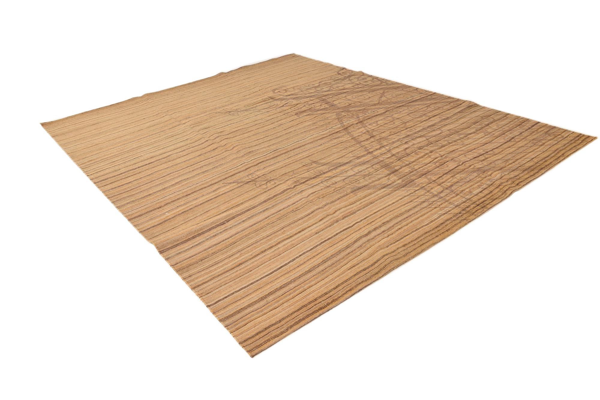 8' 4 x 10' 2 Hand Woven Kilim Modern Wool Rug