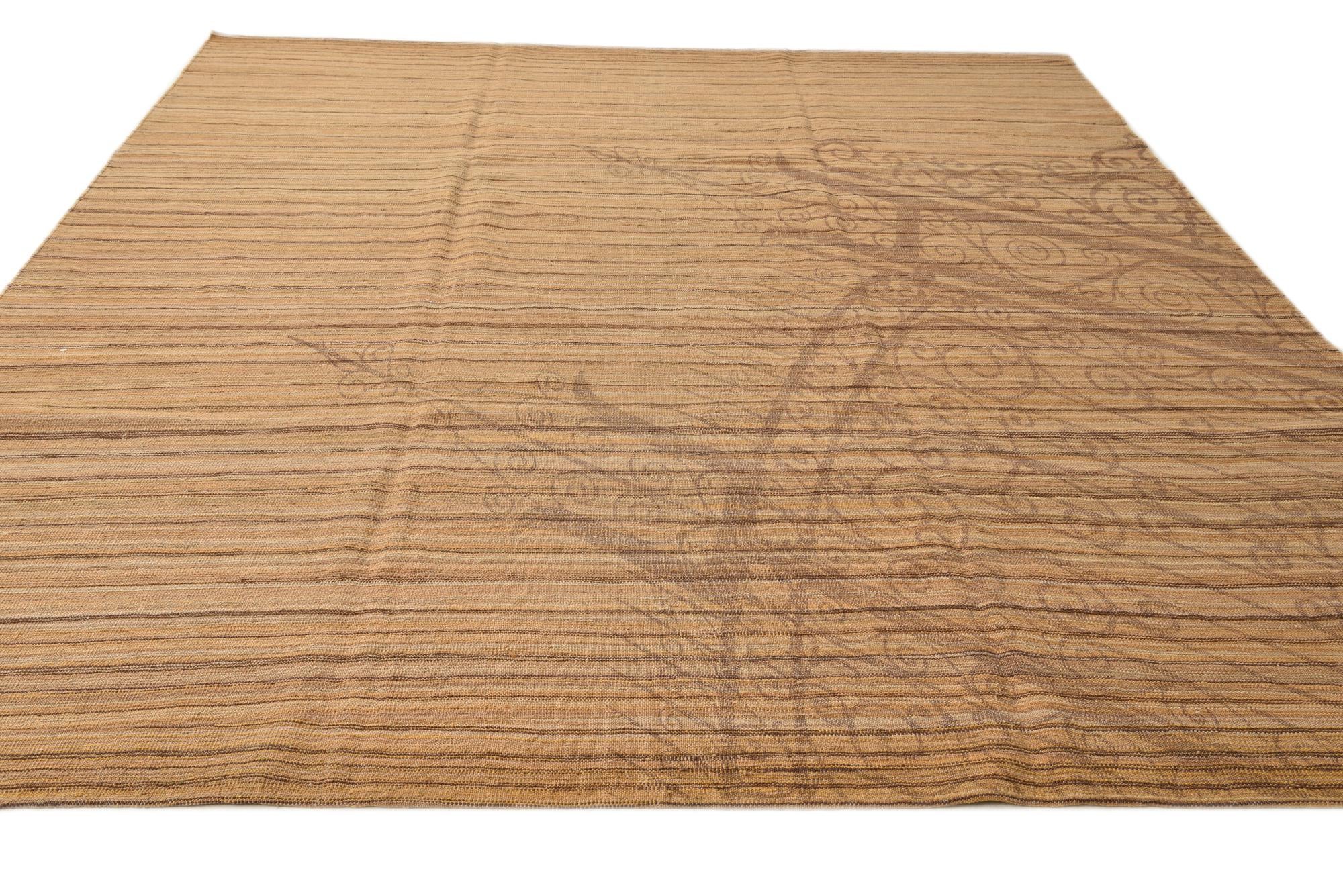 8' 4 x 10' 2 Hand Woven Kilim Modern Wool Rug