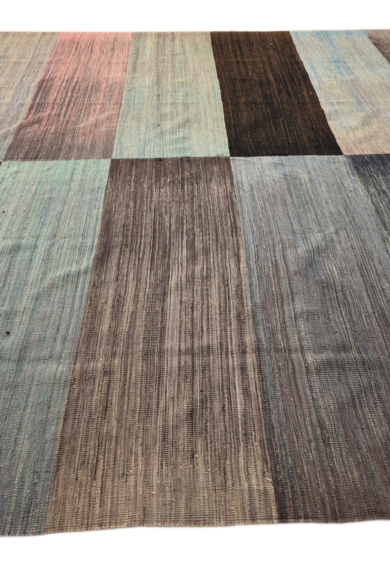 10' x 13' 6 Hand Woven Kilim Modern Wool Rug