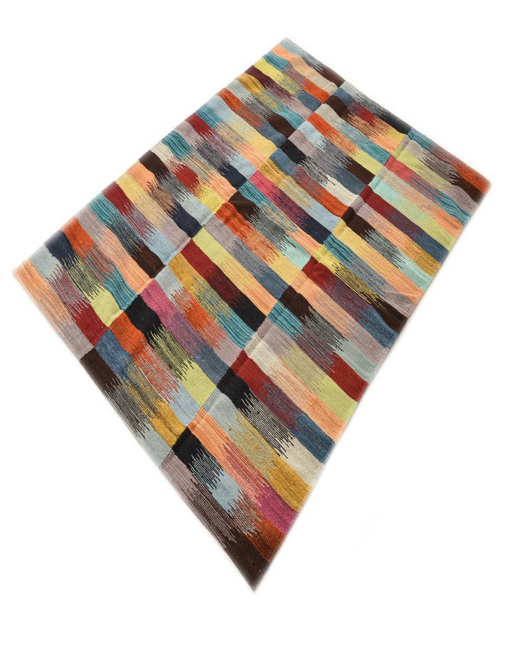 Detail image of 3' 4 x 5' 11  Hand Woven Kilim Modern Wool Rug