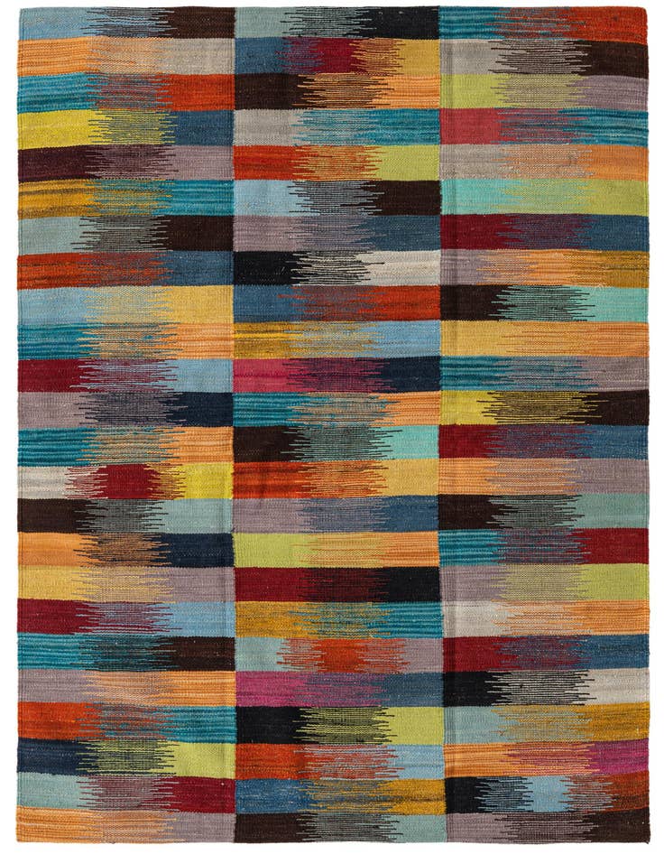 Detail image of 3' 4 x 5' 11 Hand Woven Kilim Modern Wool Rug