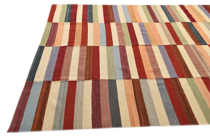 Detail image of 6' 5 x 9' 8 Hand Woven Kilim Modern Wool Rug
