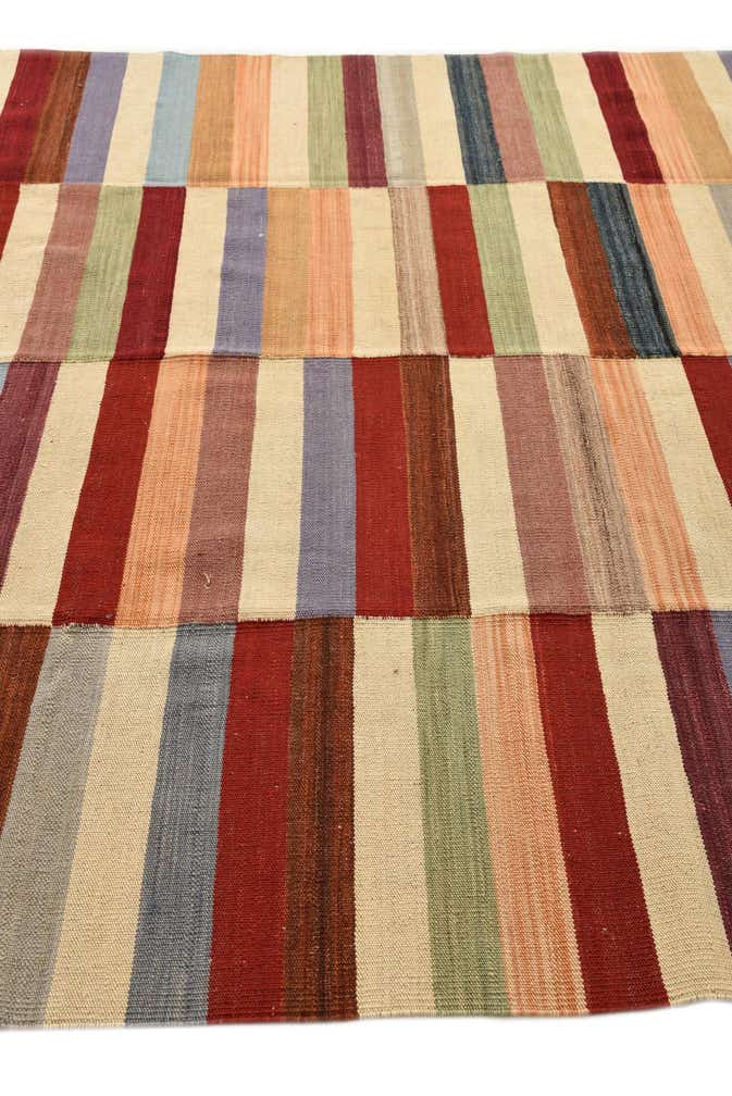 6' 5 x 9' 8 Hand Woven Kilim Modern Wool Rug