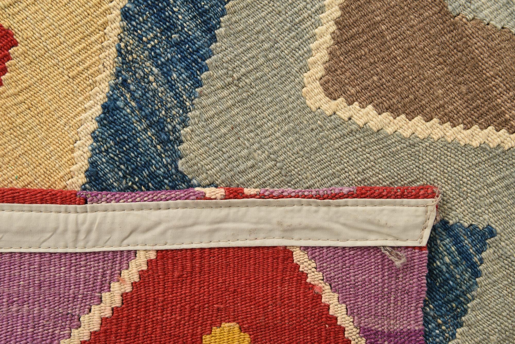 7' x 9' 8 Hand Woven Kilim Modern Wool Rug