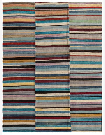 4' 9 x 6' 4 Hand Woven Kilim Modern Wool Rug