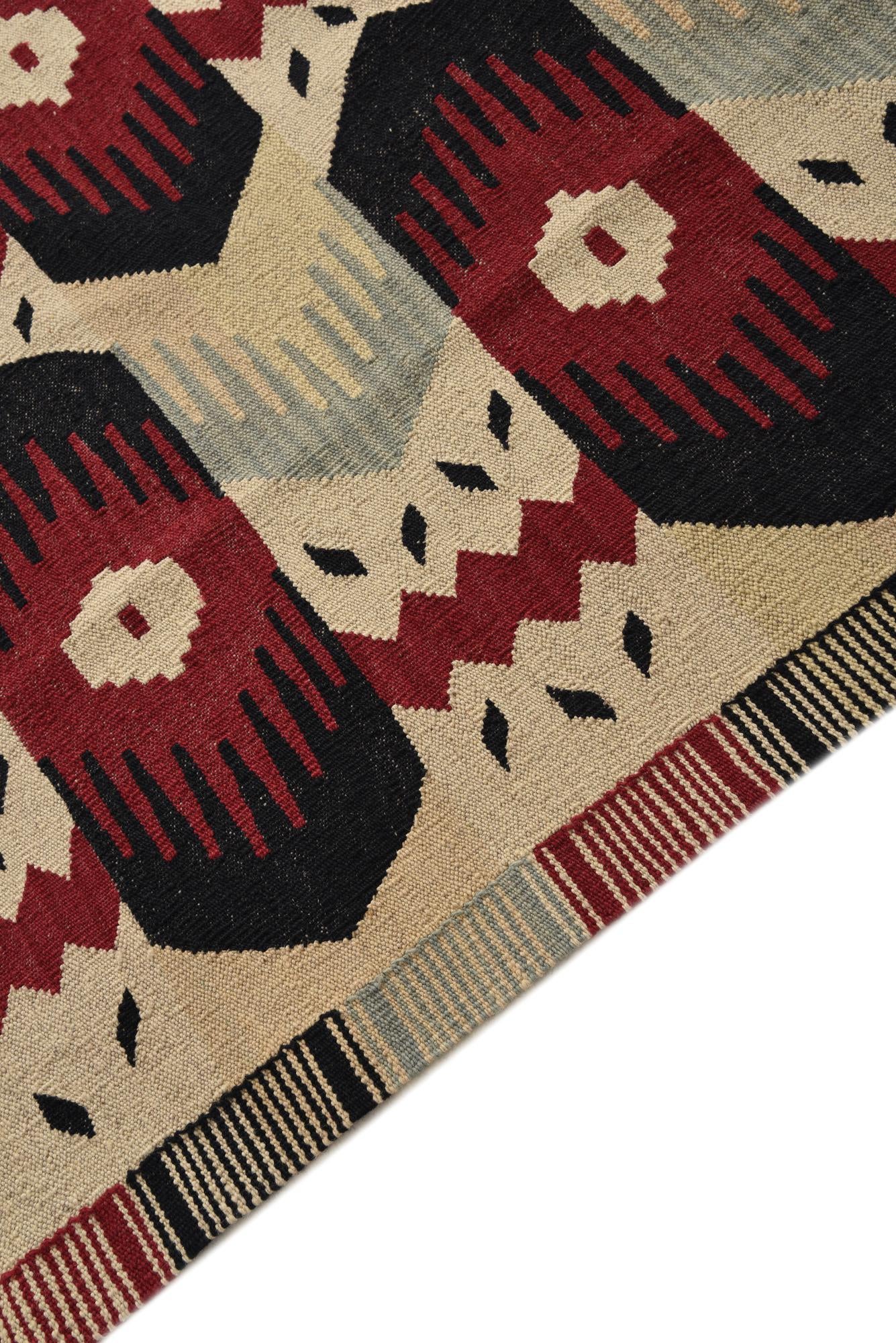 8' 10 x 11' 3 Hand Woven Kilim Modern Wool Rug