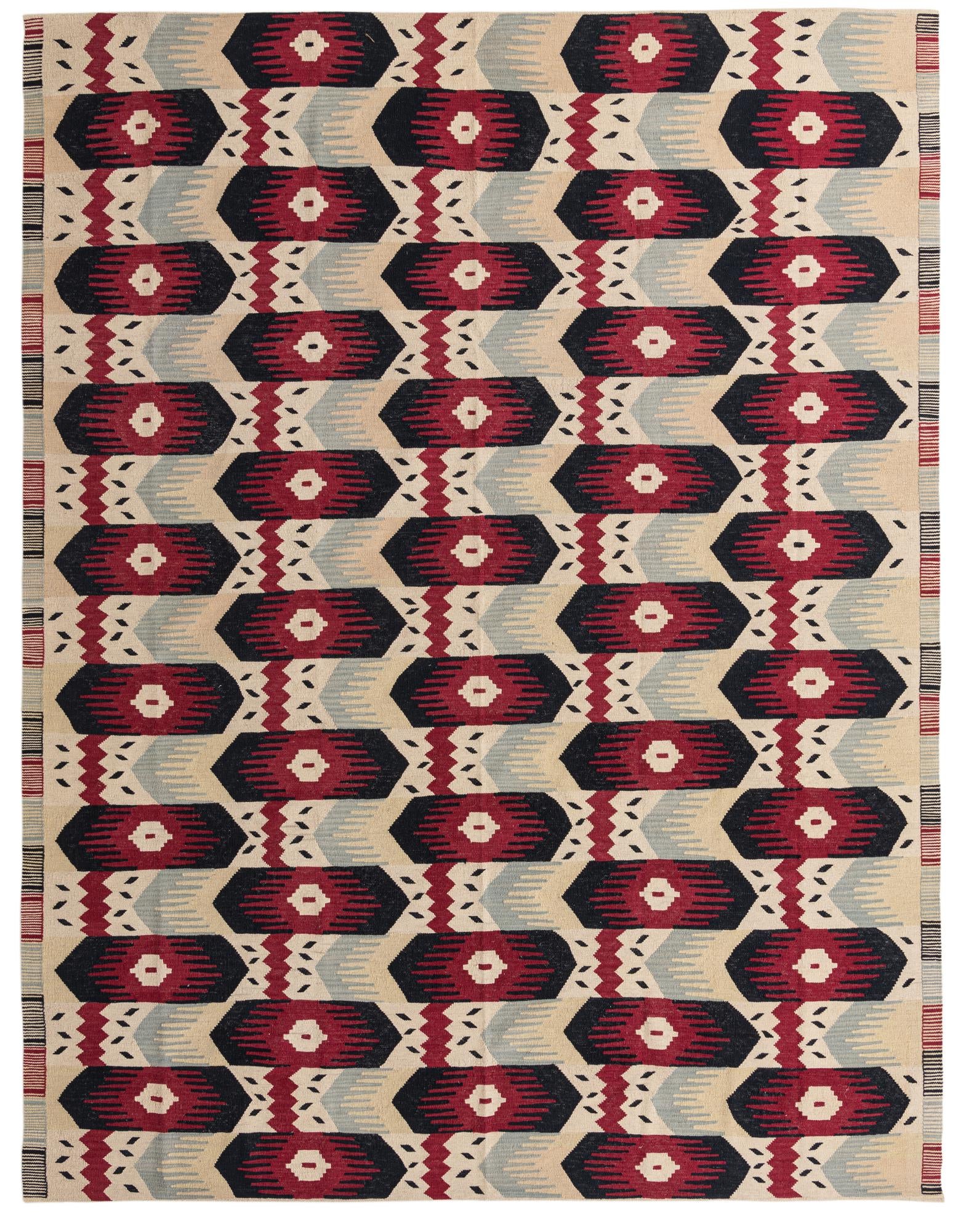 8' 10 x 11' 3 Hand Woven Kilim Modern Wool Rug