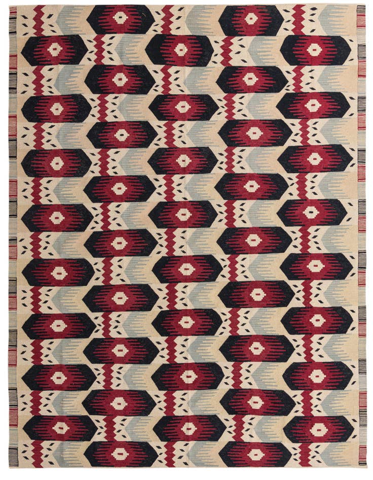 Detail image of 8' 10 x 11' 3 Hand Woven Kilim Modern Wool Rug