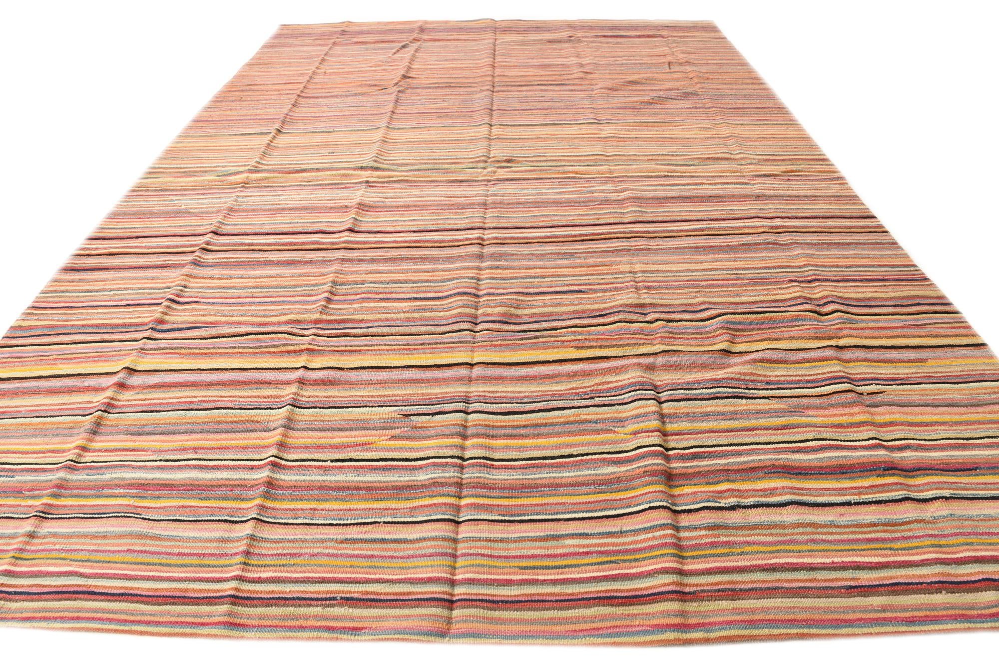 9' 9 x 14' Hand Woven Kilim Modern Wool Rug
