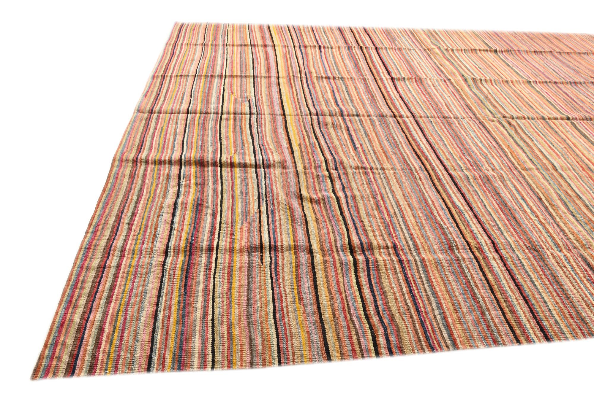 9' 9 x 14' Hand Woven Kilim Modern Wool Rug