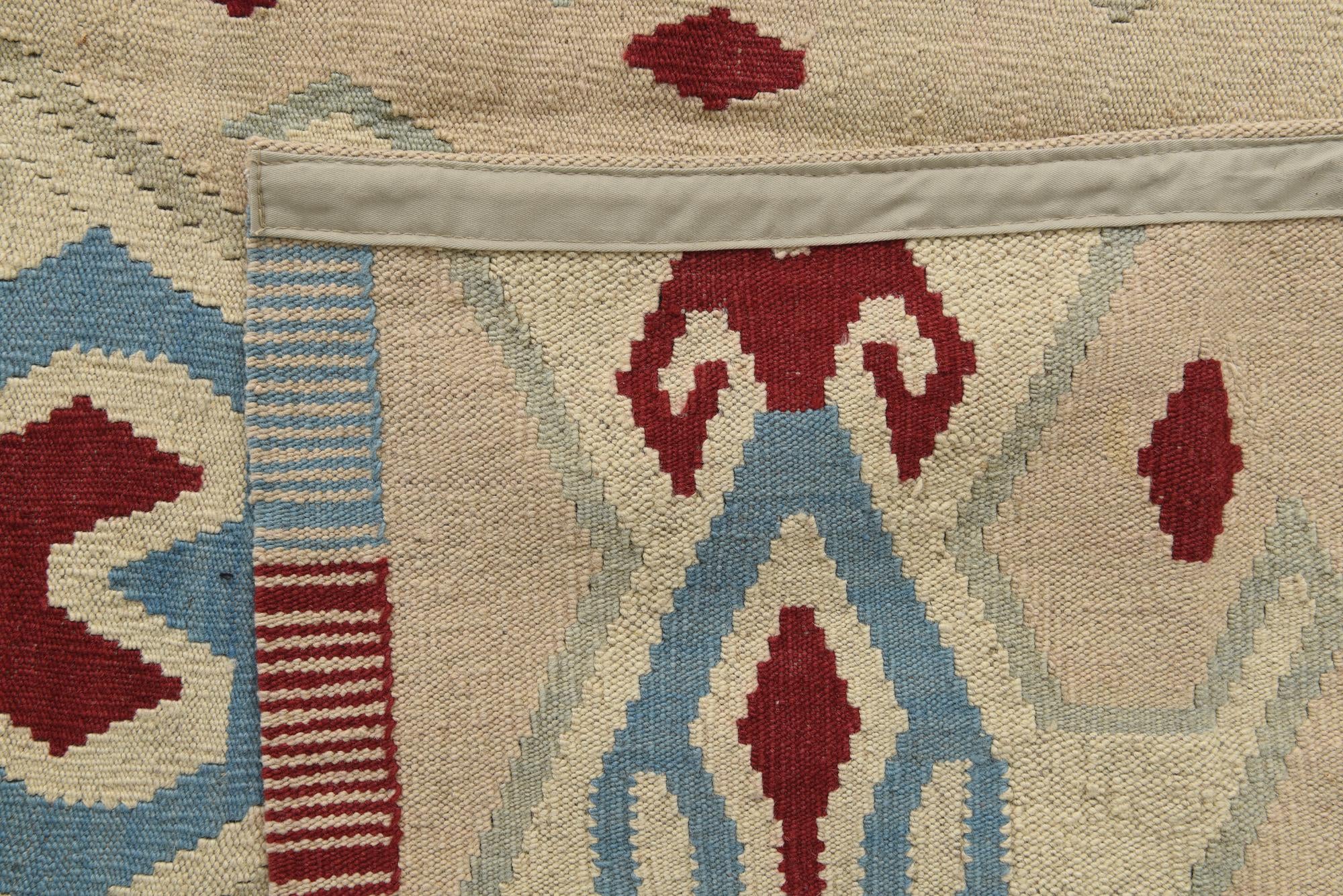 9' x 11' 3 Hand Woven Kilim Modern Wool Rug
