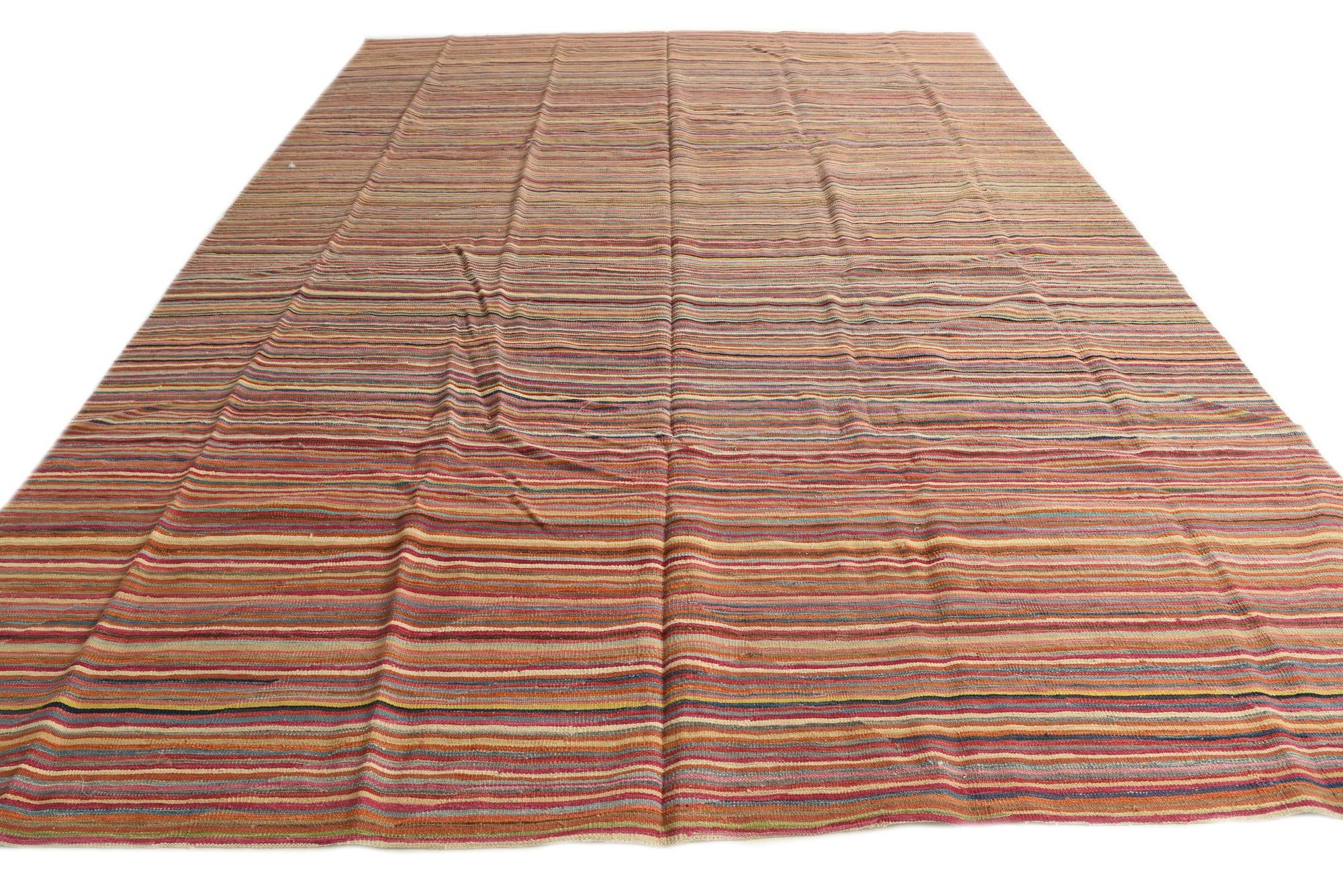 10' 1 x 14' Hand Woven Kilim Modern Wool Rug