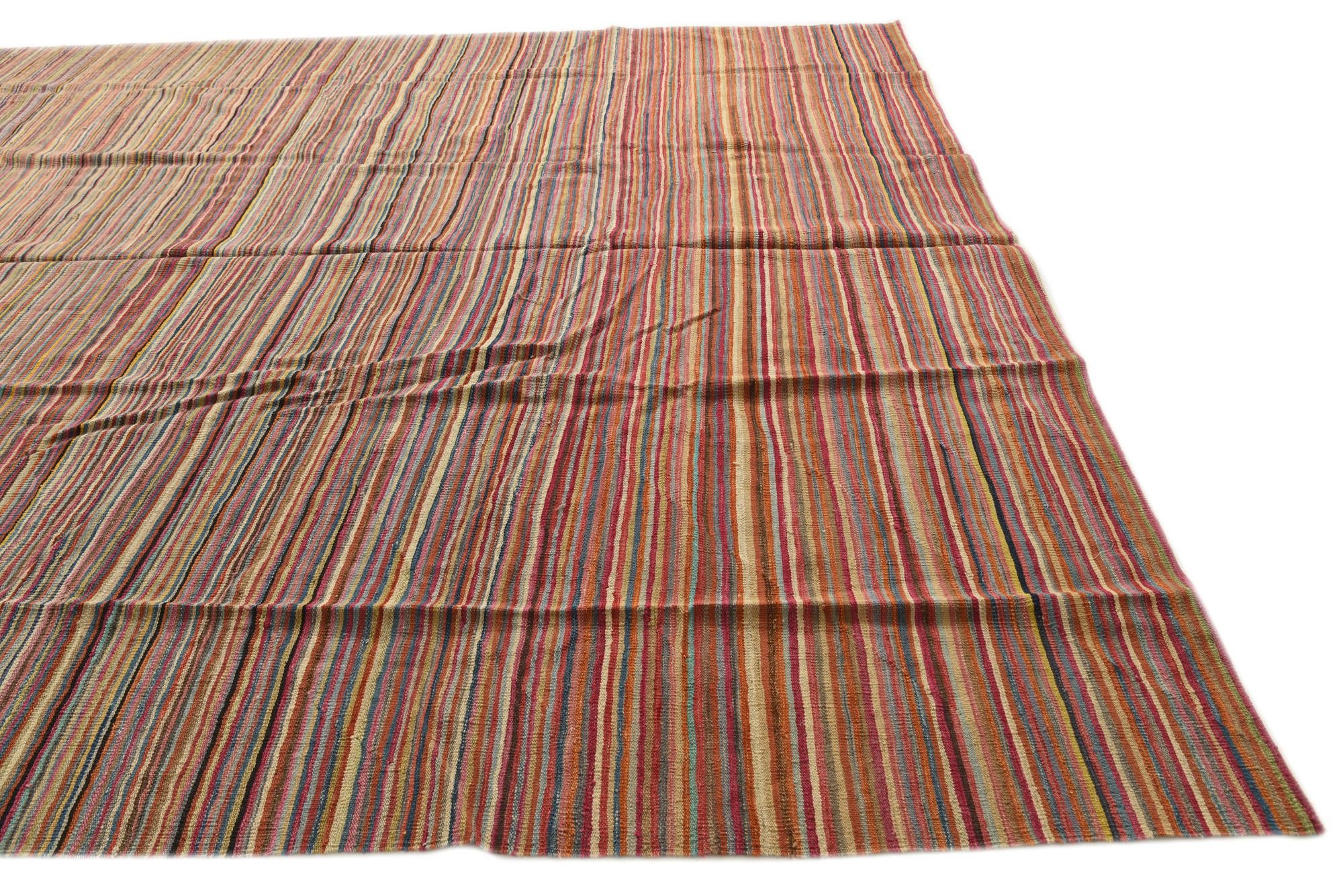 10' 1 x 14' Hand Woven Kilim Modern Wool Rug