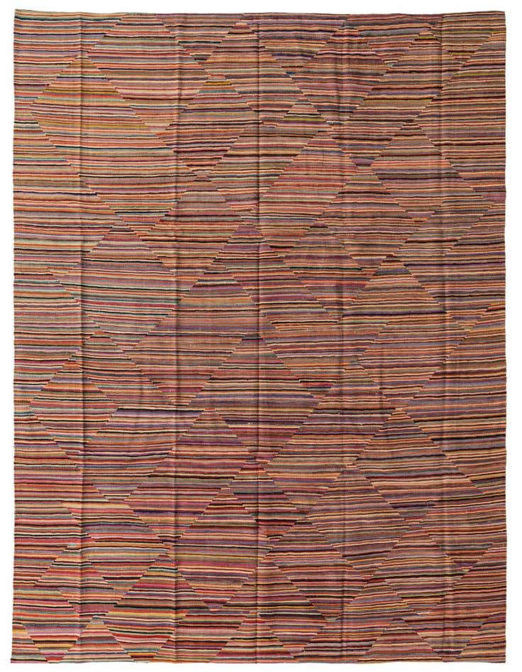 Detail image of 8' x 9' 9 Hand Woven Kilim Modern Wool Rug
