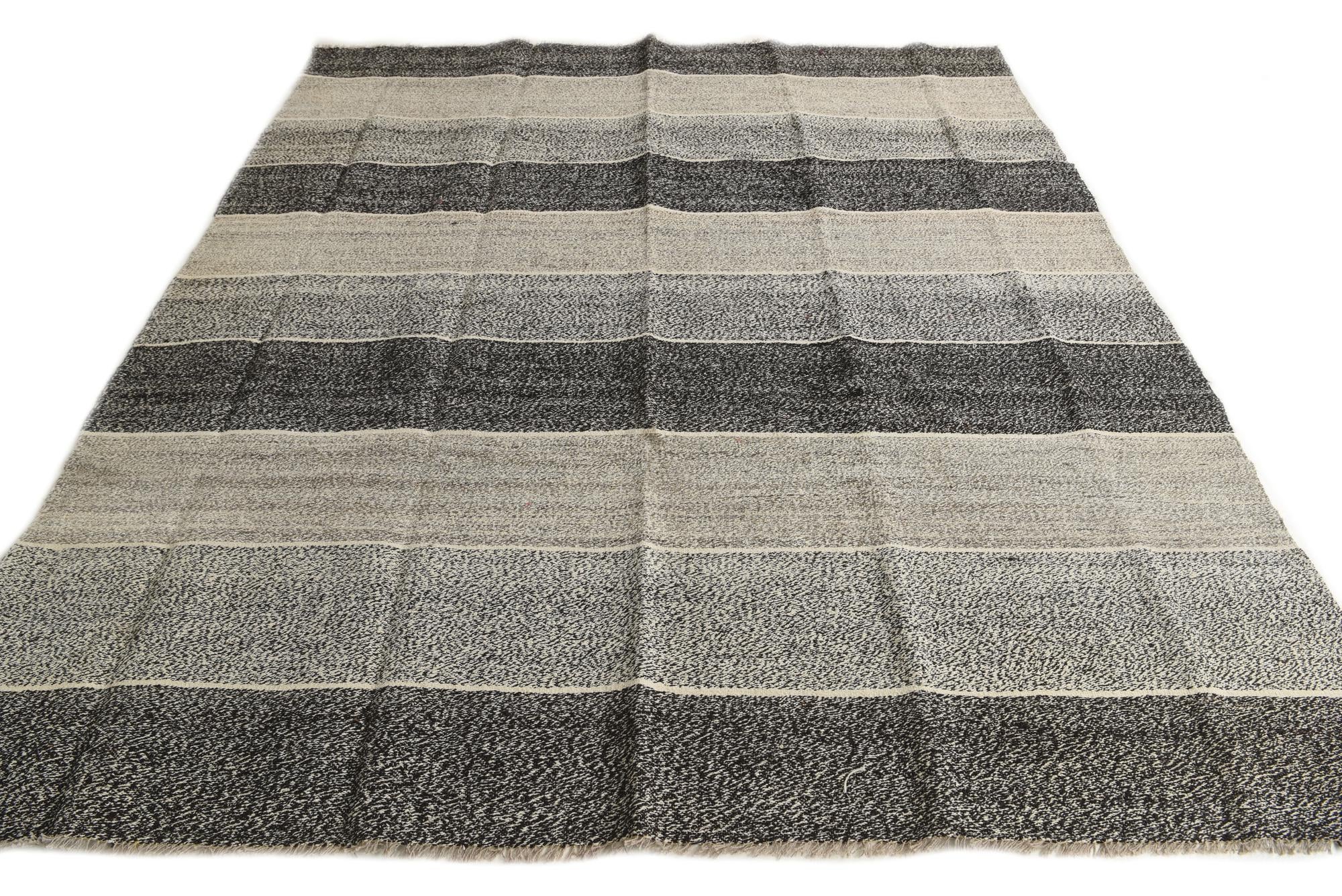 8' 3 x 9' 5 Hand Woven Kilim Modern Wool Rug