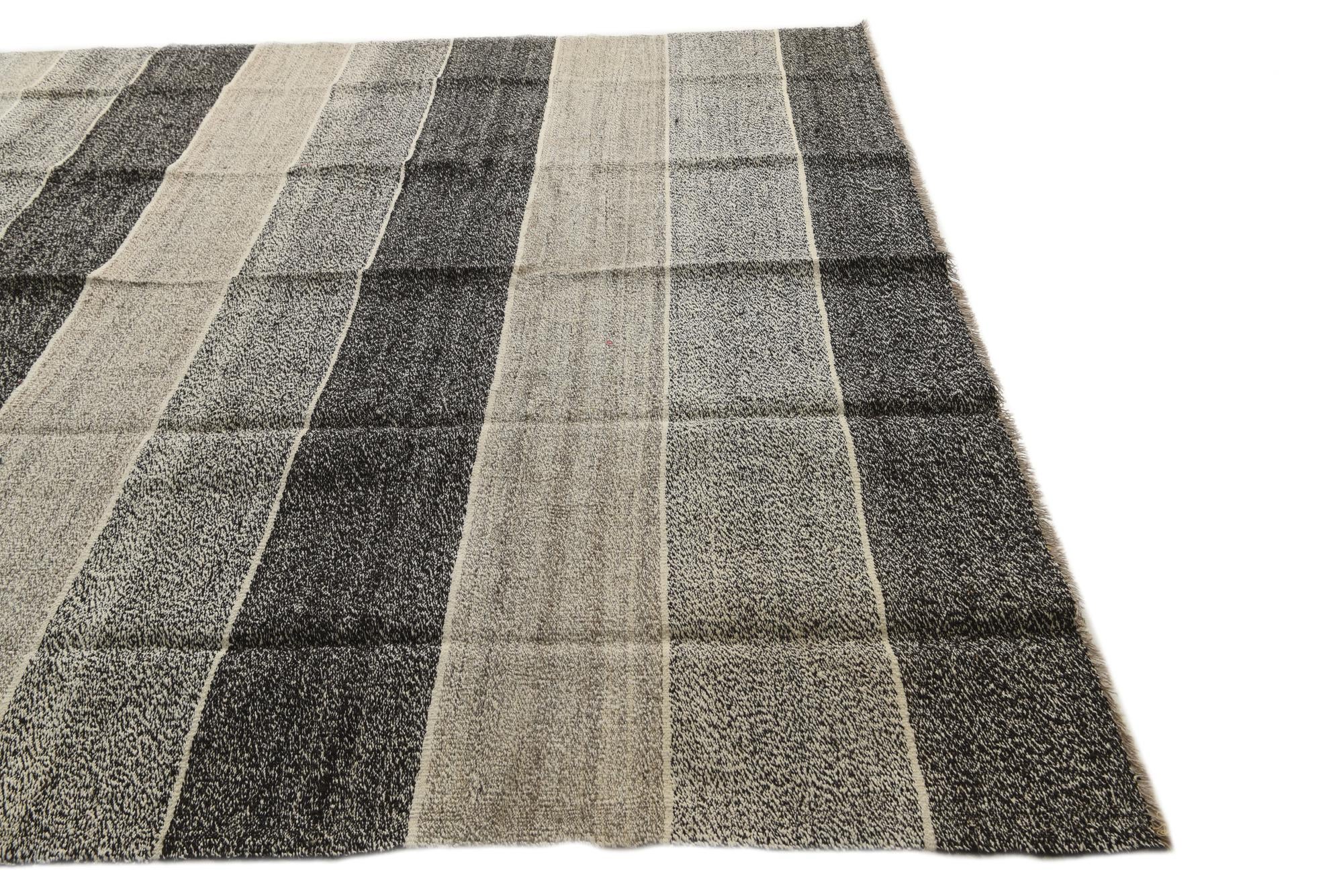 8' 3 x 9' 5 Hand Woven Kilim Modern Wool Rug