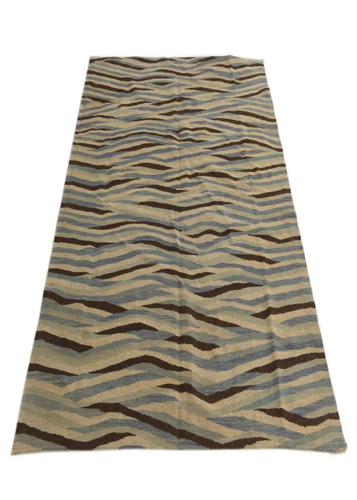 4' 8 x 6' Hand Woven Kilim Modern Wool Rug