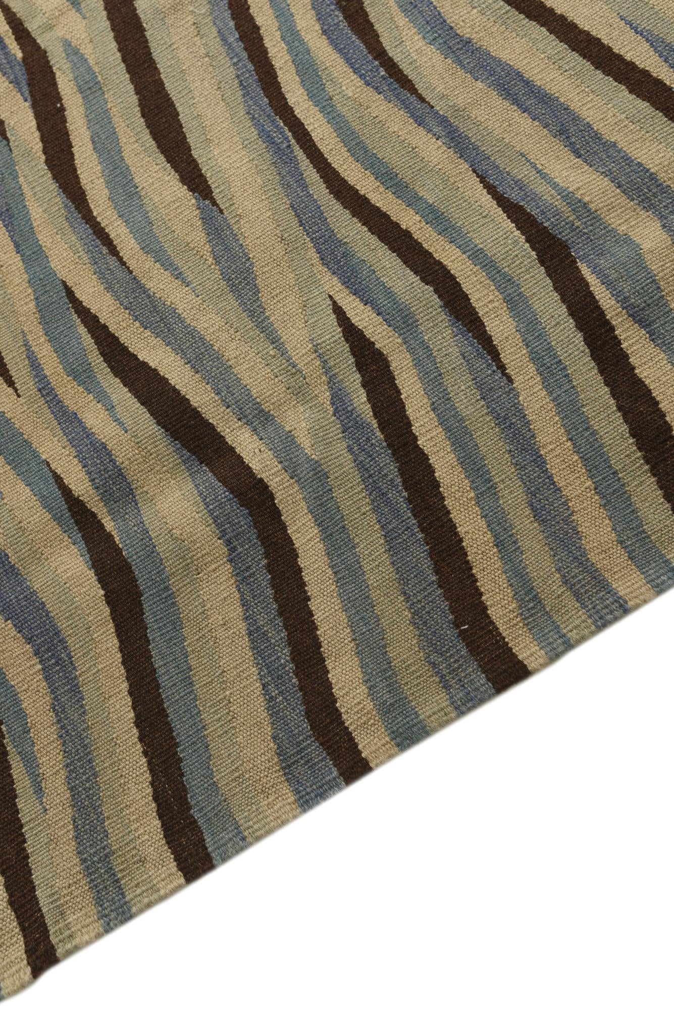 4' 8 x 6' Hand Woven Kilim Modern Wool Rug