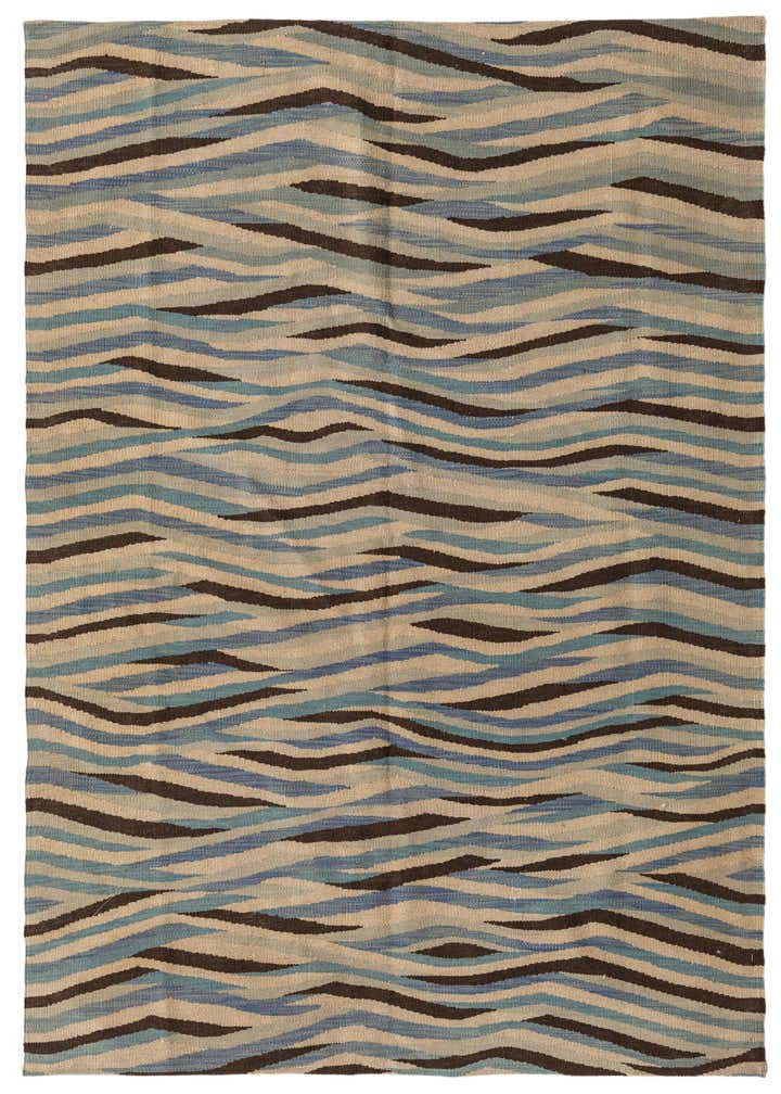 4' 8 x 6' Hand Woven Kilim Modern Wool Rug