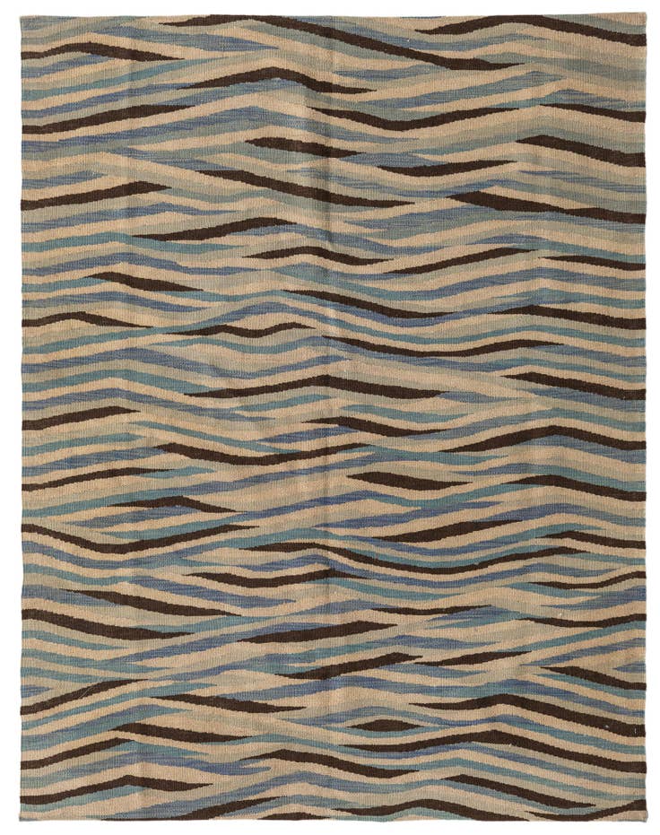 Detail image of 4' 8 x 6' Hand Woven Kilim Modern Wool Rug