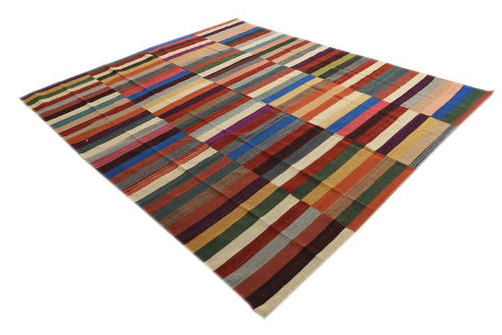 8' 3 x 9' 9 Hand Woven Kilim Modern Wool Rug