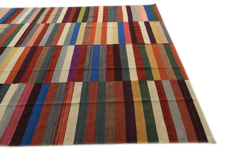 Detail image of 8' 3 x 9' 9 Hand Woven Kilim Modern Wool Rug