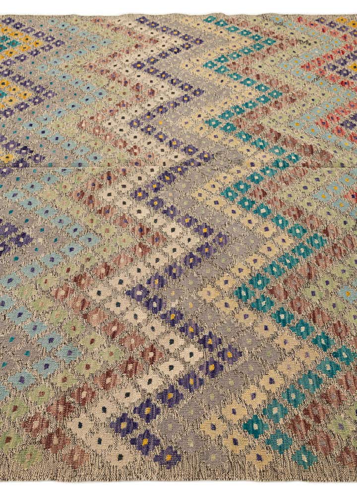 6' 4 x 7' 8 Hand Knotted Kilim Modern Wool Rug