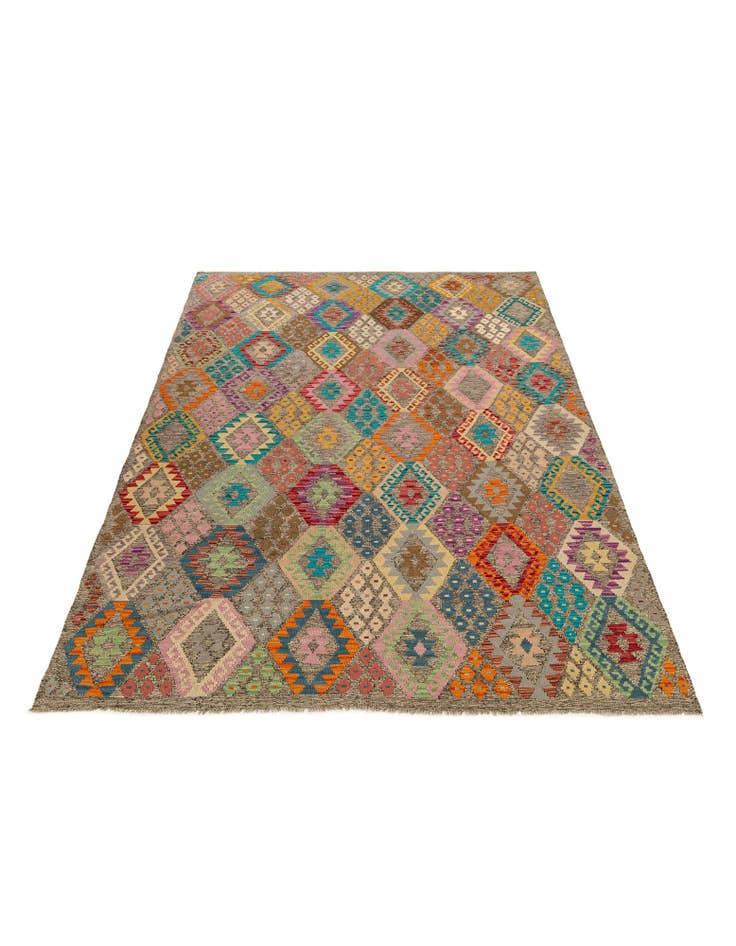 Detail image of 7' x 9' 10  Hand Woven Kilim Modern Wool Rug