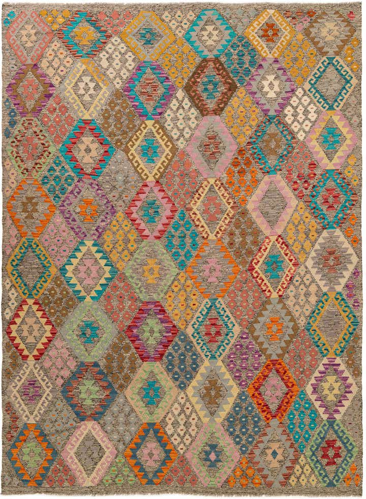 7' x 9' 10 Hand Woven Kilim Modern Wool Rug