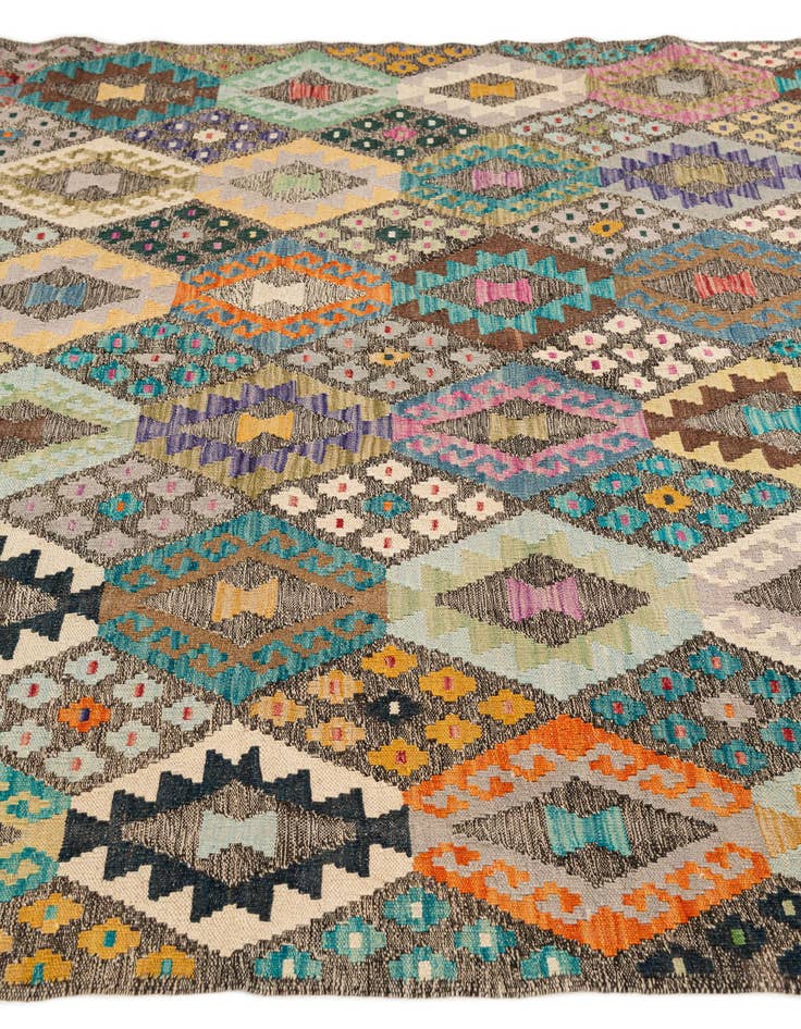 Detail image of 6' 3 x 8' 2  Hand Knotted Kilim Modern Wool Rug