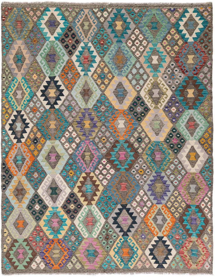 Detail image of 6' 3 x 8' 2 Hand Knotted Kilim Modern Wool Rug