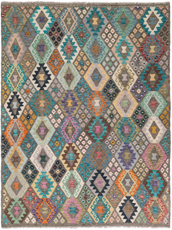 Detail image of 6' 3 x 8' 2 Hand Knotted Kilim Modern Wool Rug