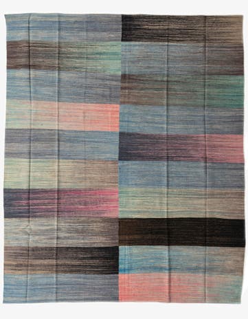8' 1 x 9' 8 Hand Woven Kilim Modern Wool Rug