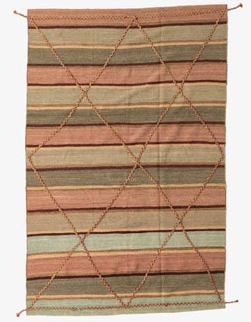 5' 7 x 8' 6 Hand Woven Kilim Modern Wool Rug