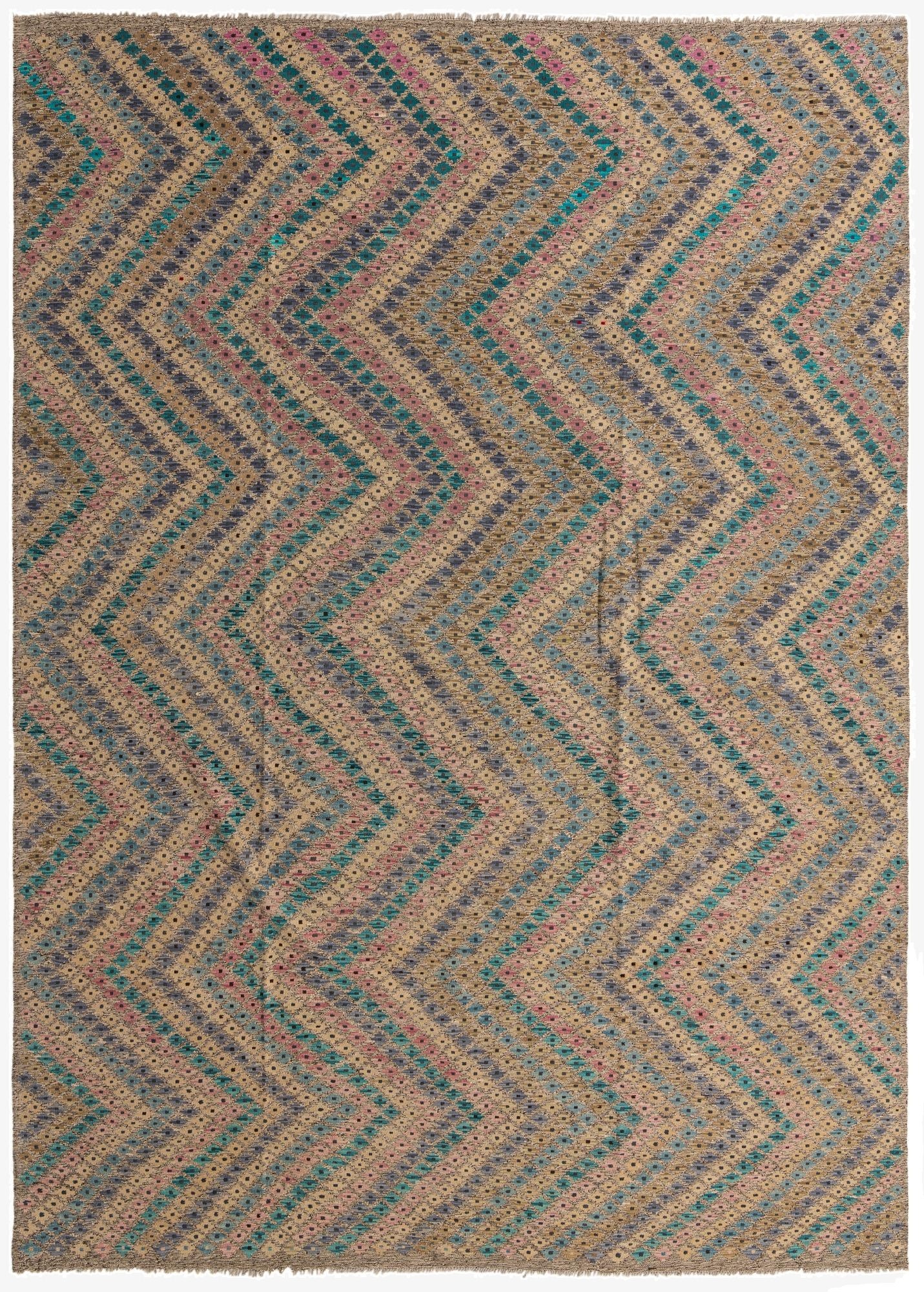 9' 4 x 13'  Hand Woven Kilim Modern Wool Rug
