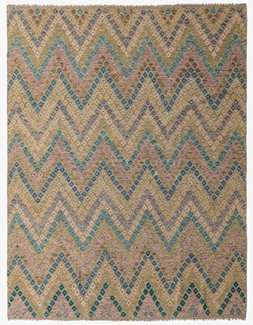 8' 7 x 11' 4 Hand Woven Kilim Modern Wool Rug