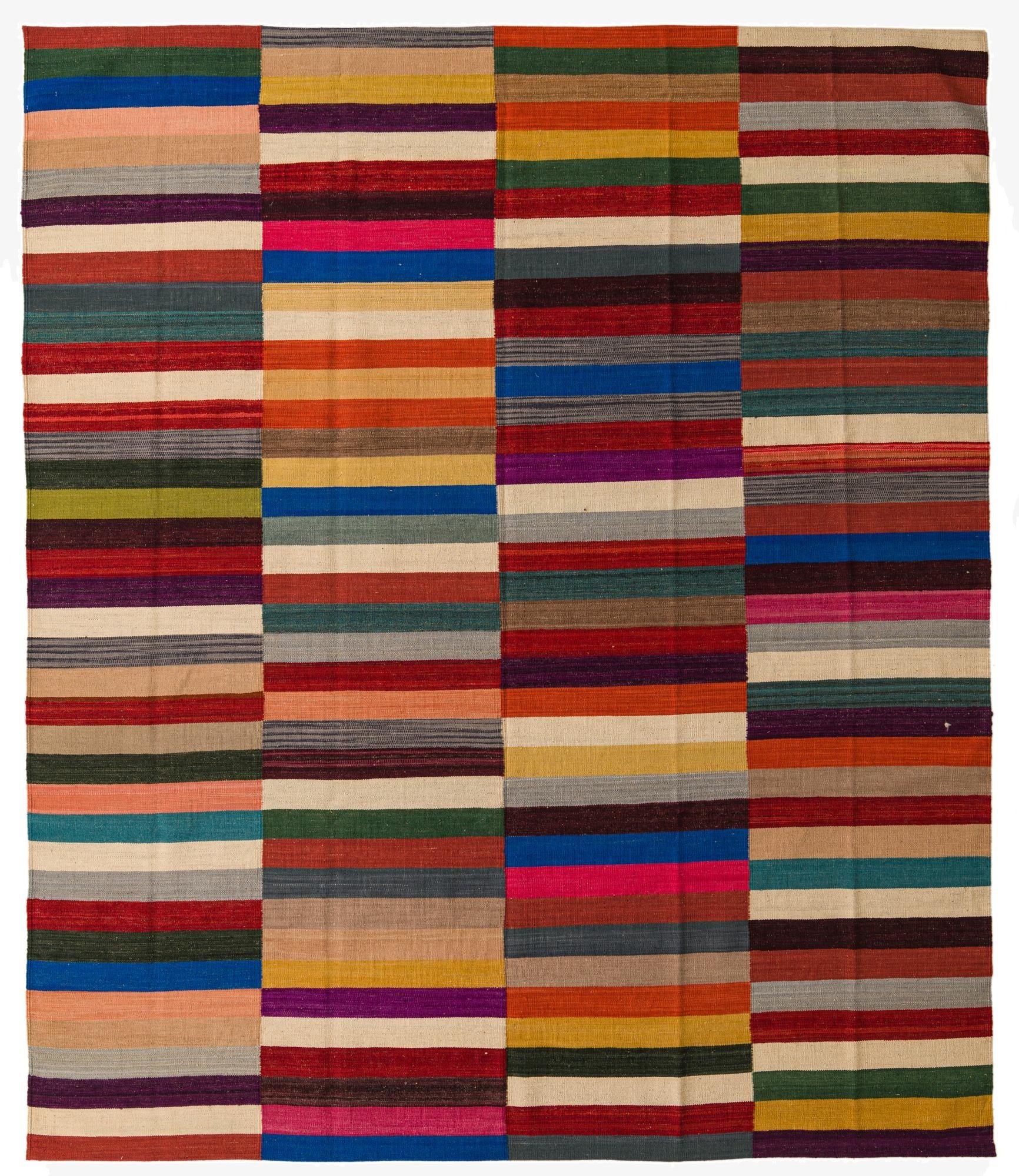 8' 3 x 9' 9  Hand Woven Kilim Modern Wool Rug