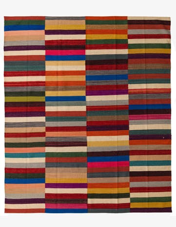 8' 3 x 9' 9 Hand Woven Kilim Modern Wool Rug
