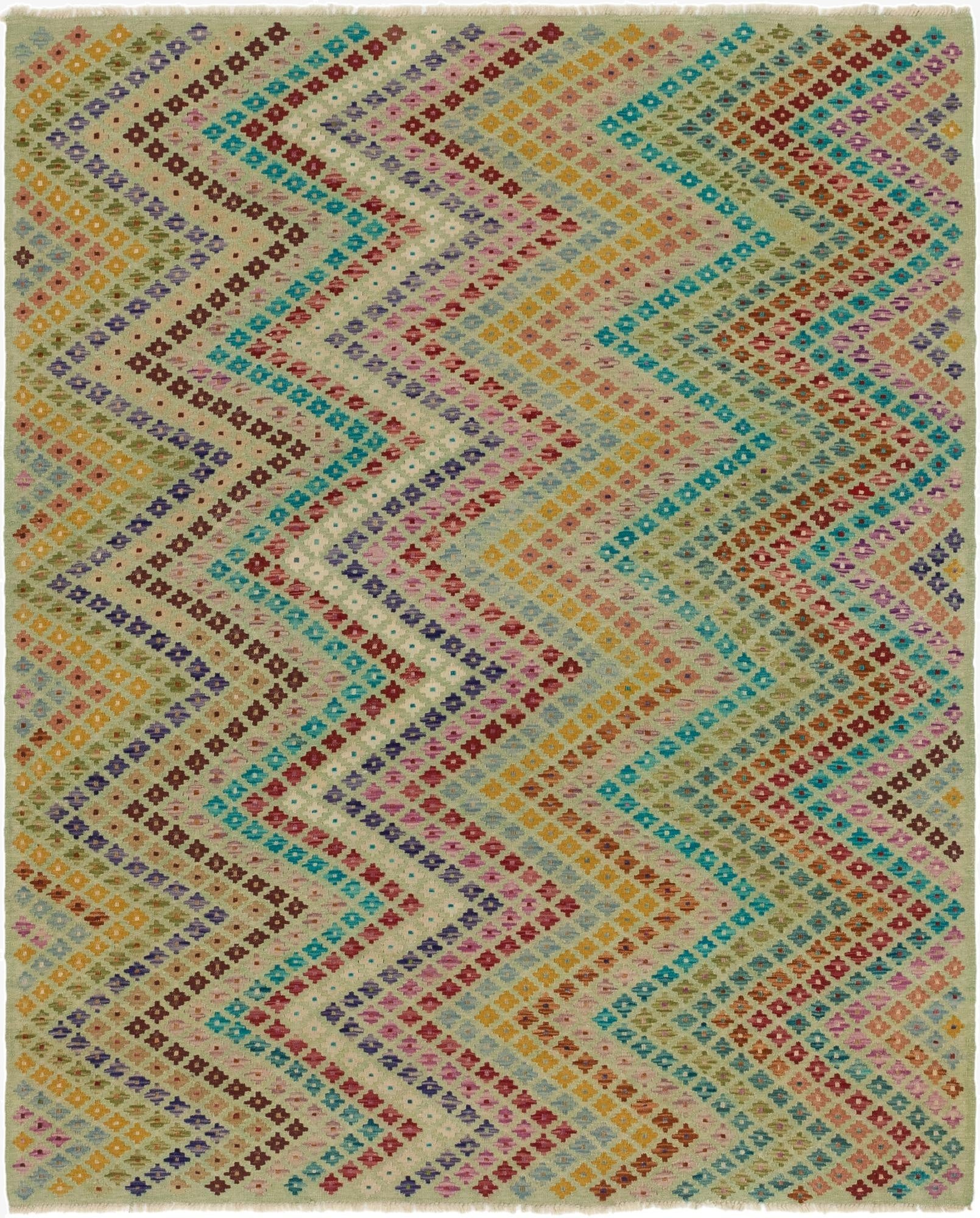 6' 3 x 7' 10  Hand Woven Kilim Modern Wool Rug